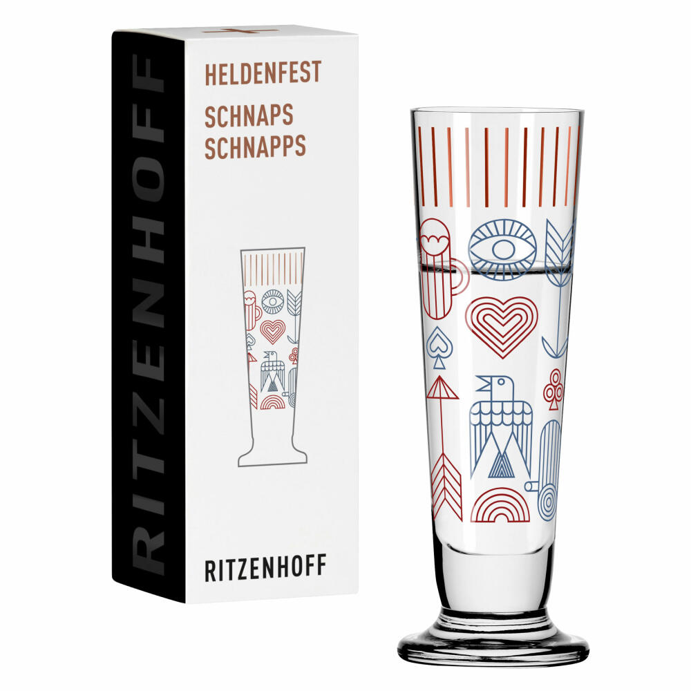 Ritzenhoff Schnapsglas Heldenfest 015, Kristallglas, 52 ml, R-1061015