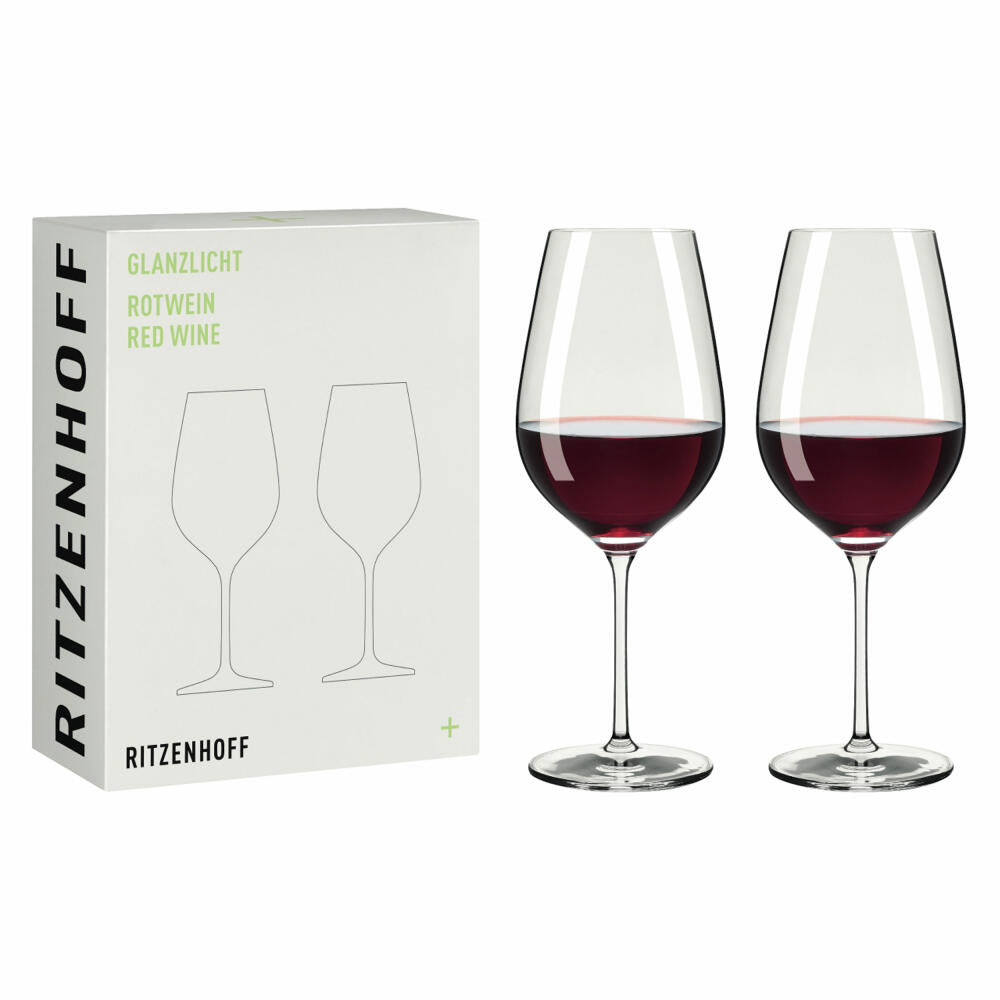 Ritzenhoff Rotweinglas 2er Set Glanzlicht 001, Kristallglas, 609 ml, R-8011001
