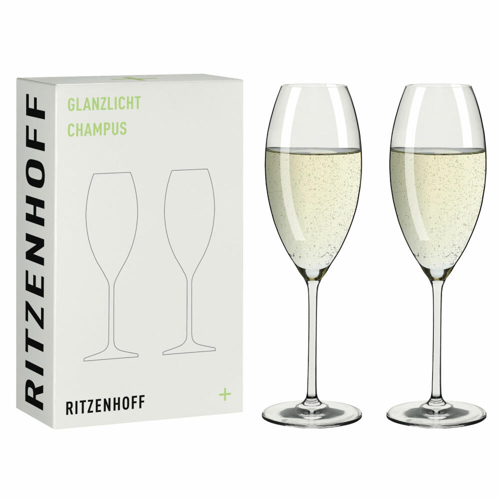 Ritzenhoff Champus Glass Set of 2 Highlight 001, Crystal Glass, 325 ml, R-8011003