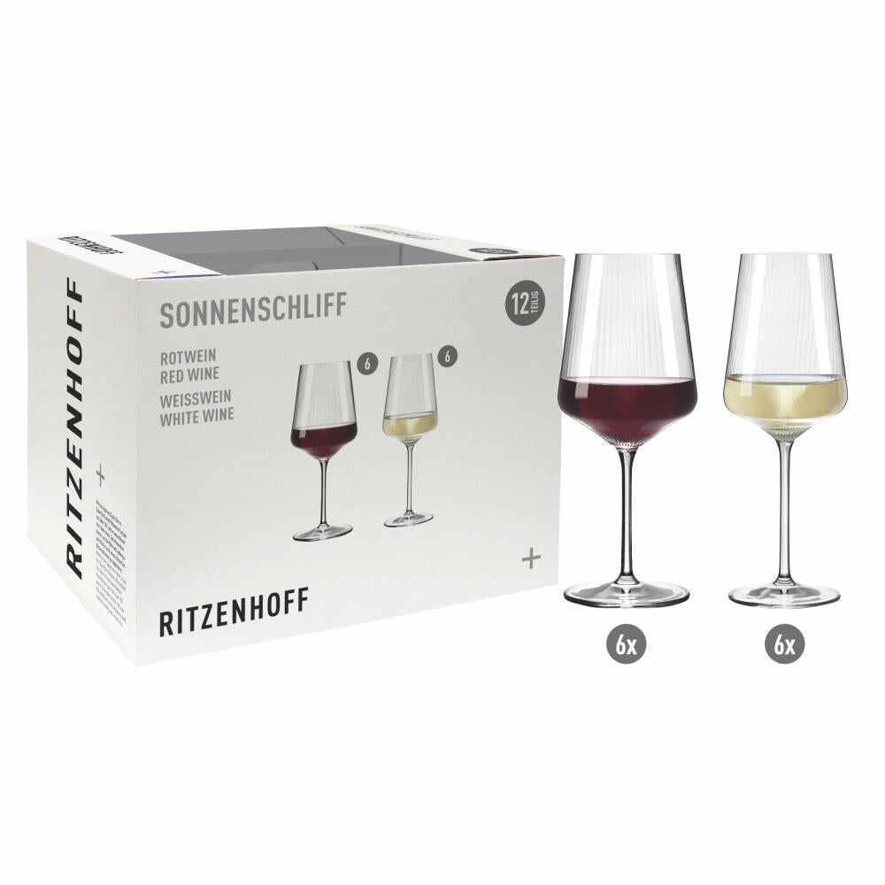 Ritzenhoff Weinglas-Set 12-tlg. Sonnenschliff, Kristallglas, 540 ml, R-6281001