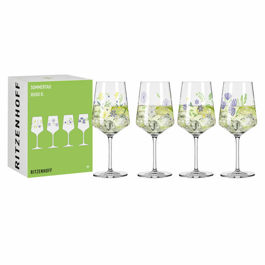 Ritzenhoff Aperitifgläser 4er Set Sommertau Hugo R. F25, Kristallglas, 544 ml, 6041007