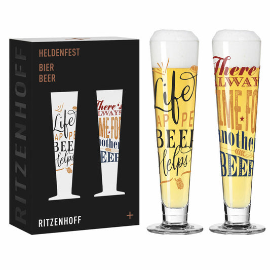 Ritzenhoff Biergläser 2er Set Heldenfest Beer F25, Kristallglas, 385 ml, 6271002