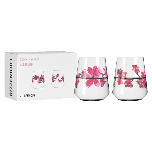 Ritzenhoff Allroundgläser 2er Set Sommersonett 003 004, Ana C. Vasconcelos F25, Kristallglas, 500 ml, 3462002