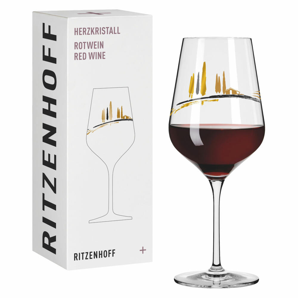 Ritzenhoff Rotweinglas Herzkristall 011, Carolin Oliveira F25, Kristallglas, 570 ml, 3001011