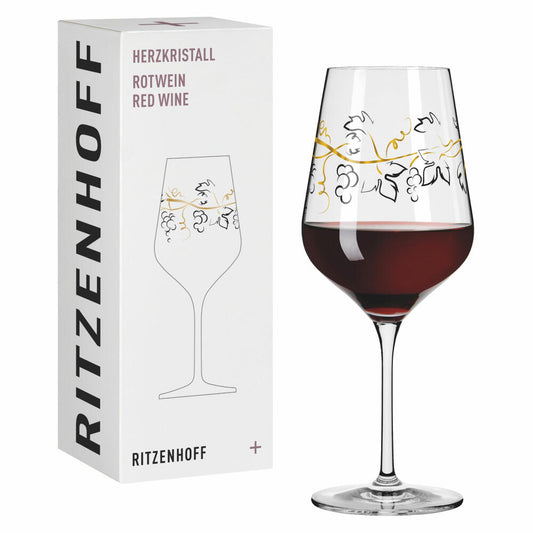 Ritzenhoff Rotweinglas Herzkristall 012, Veronica Rea F25, Kristallglas, 570 ml, 3001012