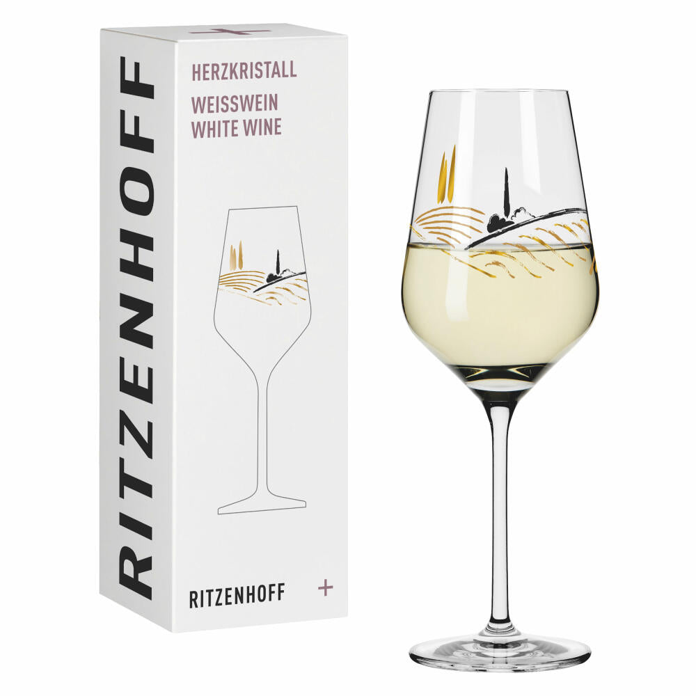 Ritzenhoff Weißweinglas Herzkristall 011, Carolin Oliveira F25, Kristallglas, 380 ml, 3011011