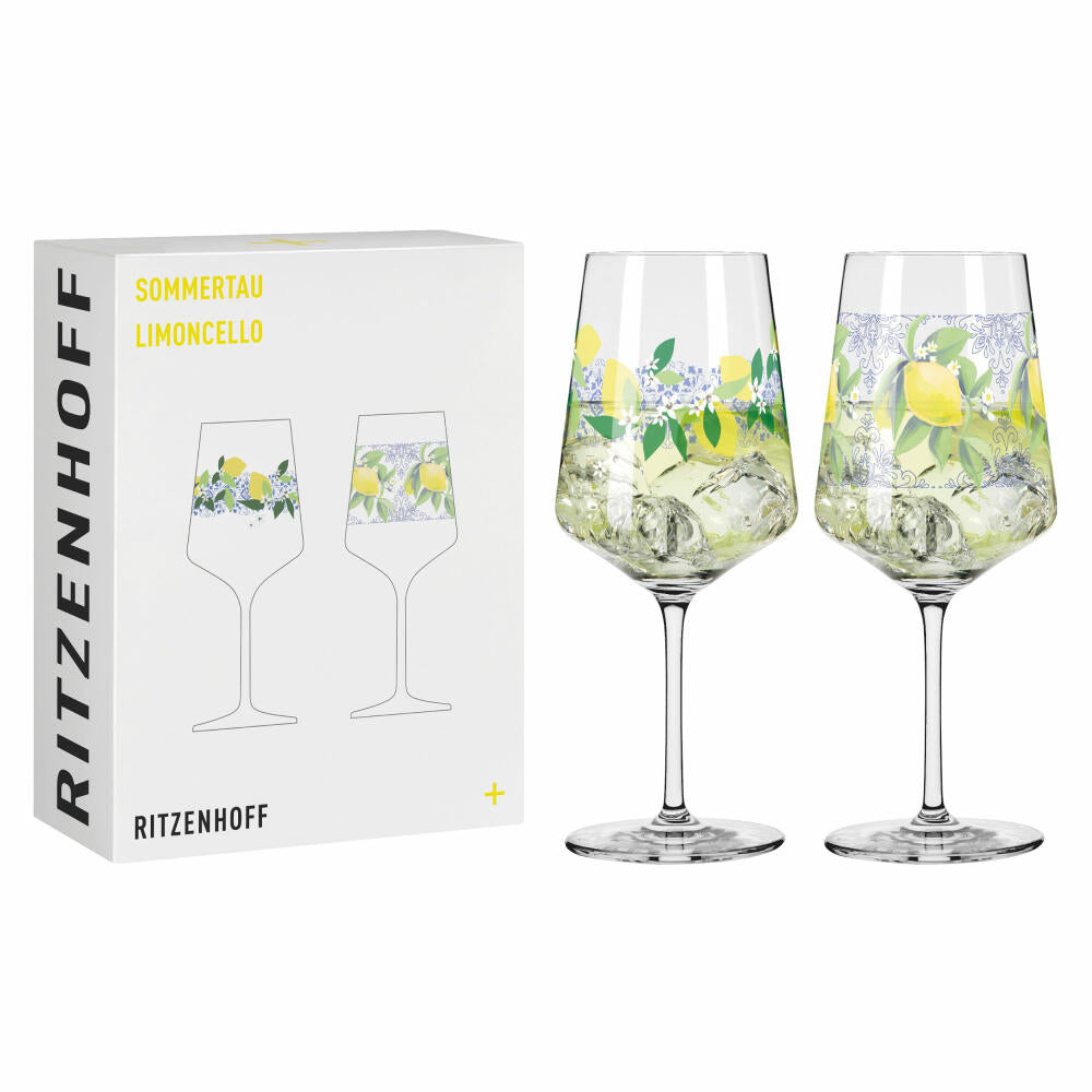 Ritzenhoff Limoncello-Gläser 2er Set Sommertau 021 022, Rea & Behnke F25, Kristallglas, 544 ml, 2931021