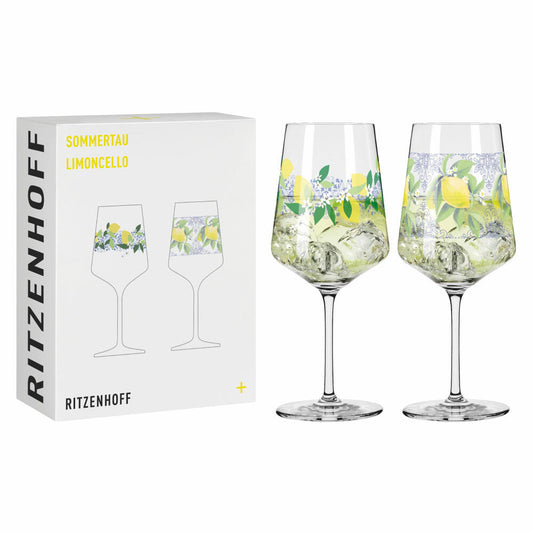 Ritzenhoff Limoncello-Gläser 2er Set Sommertau 021 022, Rea & Behnke F25, Kristallglas, 544 ml, 2931021