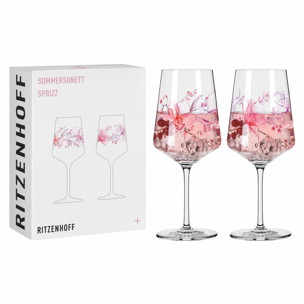 Ritzenhoff Aperitifgläser 2er Set Sommersonett Sprizz 019 020, O. Koelsch F25, Kristallglas, 544 ml, 3461010