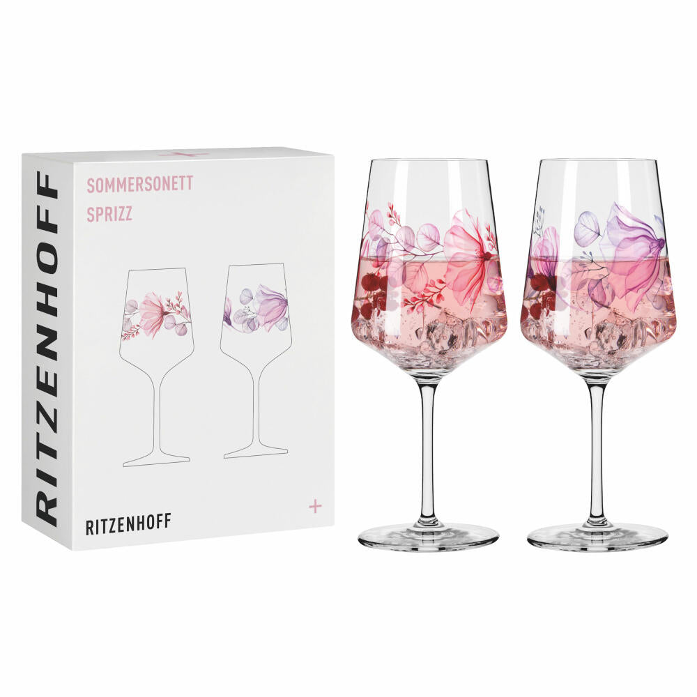 Ritzenhoff Aperitifgläser 2er Set Sommersonett Sprizz 021 022, K. Kolberg F25, Kristallglas, 544 ml, 3461011
