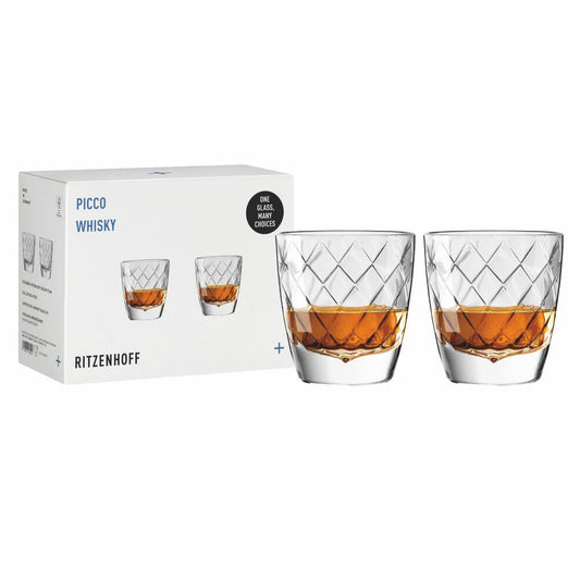 Ritzenhoff Whiskygläser 2er Set Picco Cappuccino, RDT F25, Kristallglas, 205 ml, 3992002