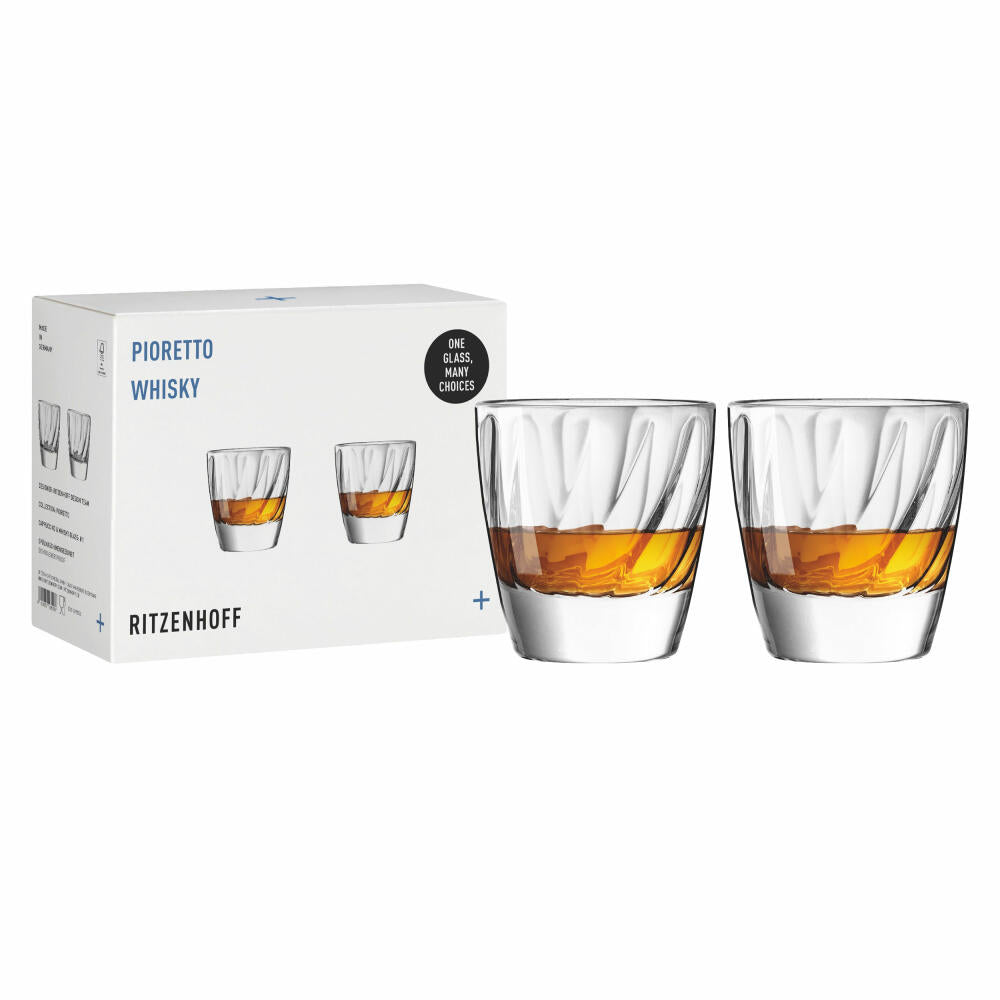Ritzenhoff Whiskygläser 2er Set Pioretto Cappuccino, RDT F25, Kristallglas, 205 ml, 3992003