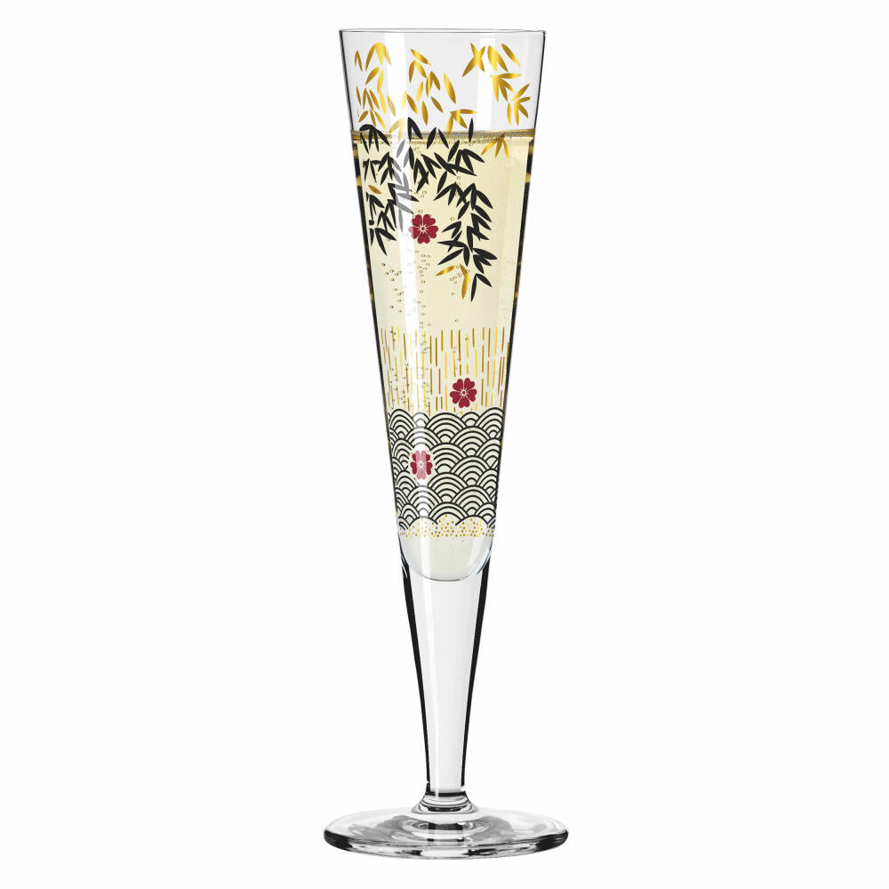 Ritzenhoff Goldnacht champagne glass 019, Kathrin Stockebrand, crystal glass, 205 ml, 1071019