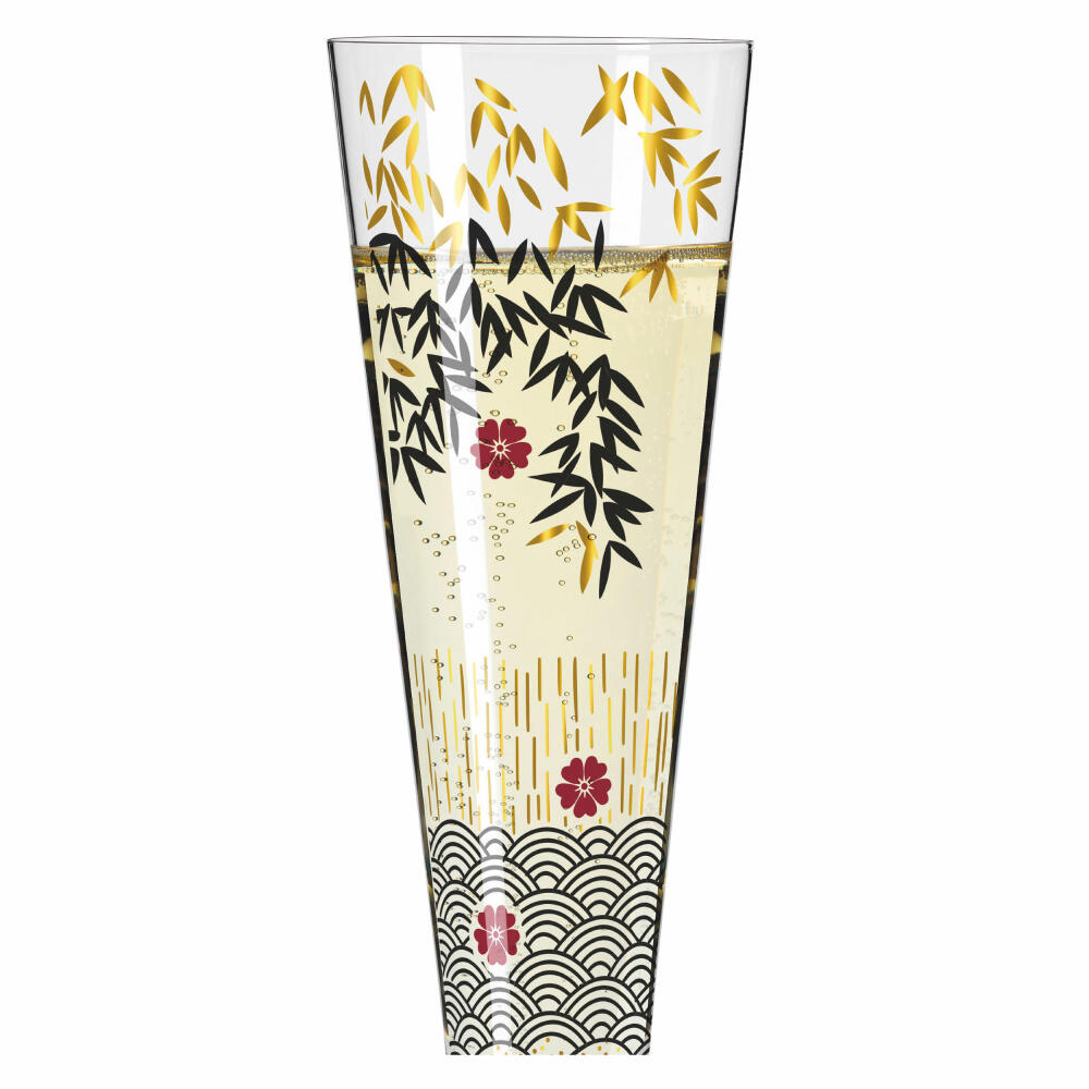 Ritzenhoff Goldnacht champagne glass 019, Kathrin Stockebrand, crystal glass, 205 ml, 1071019