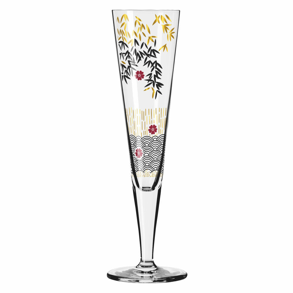 Ritzenhoff Goldnacht champagne glass 019, Kathrin Stockebrand, crystal glass, 205 ml, 1071019