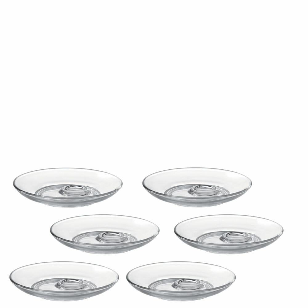 Leonardo Senso Kleine Untertasse 6er Set, Unterteller, Glasuntersetzer, Untere, Glas, D 11.5 cm, 14652
