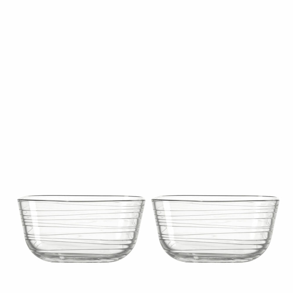 Leonardo Gusto Struttura Schale 2er Set, Schüssel, Glasschüssel, Klarglas, Glas, 2.4 L, 14742