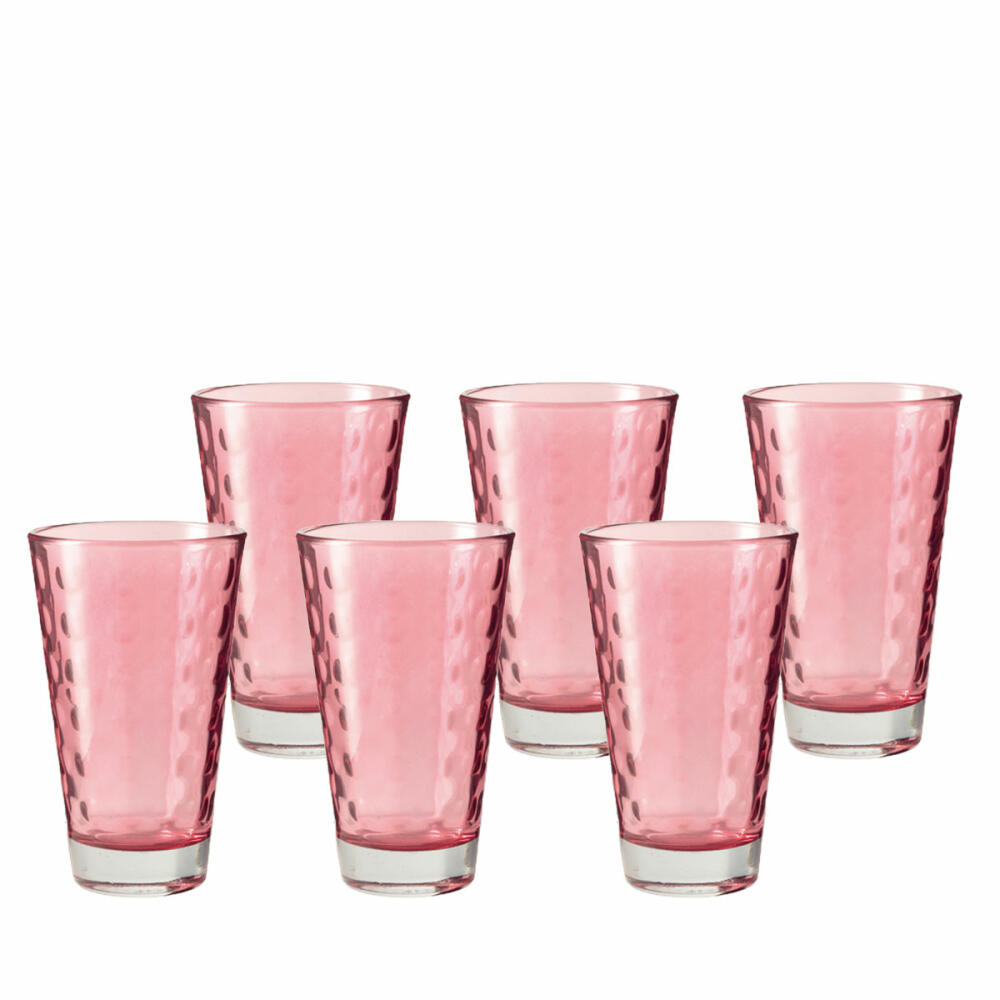 Leonardo Optic long drink glass set of 6, cocktail glass, drinking glass, mug, glass, Rubino, 200 ml, 14769
