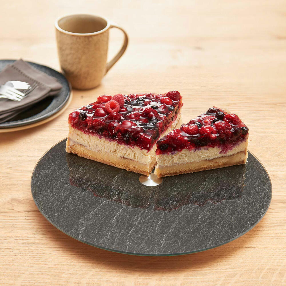 Leonardo Platte TURN Schieferoptik, Servierplatte, Materialmix, Schwarz, 32.5 cm, 018700