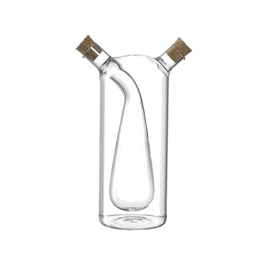 Leonardo Essig & Öl Flasche 2in1 CUCINA, Dosierflasche, Spender, Materialmix, Klar, 18.5 cm, 018709