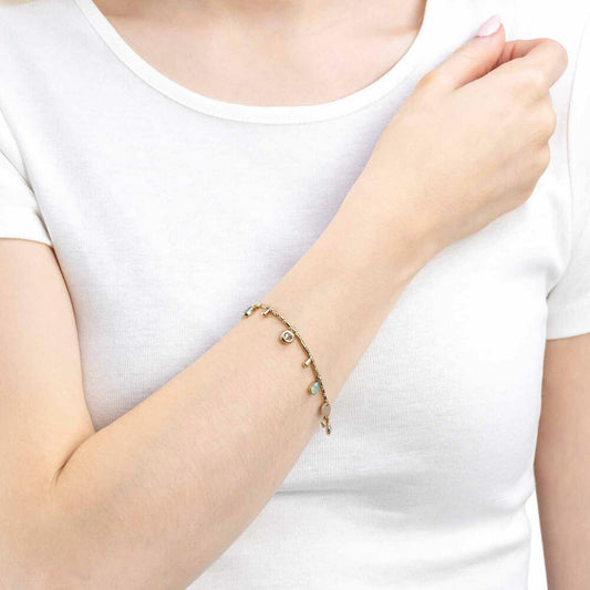 Leonardo Jewels Armband Ella, Schmuckarmband, Armkette, Modeschmuck, Edelstahl IP Gold, Mehrfarbig, 023544