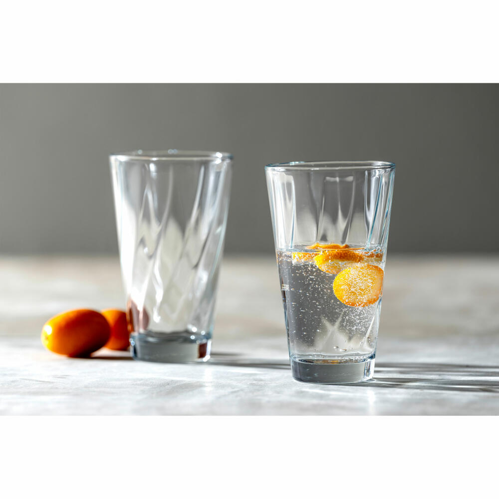 Leonardo drinking glass Twist, water glass, juice glass, long drink glass, soda-lime glass, 300 ml, 023591