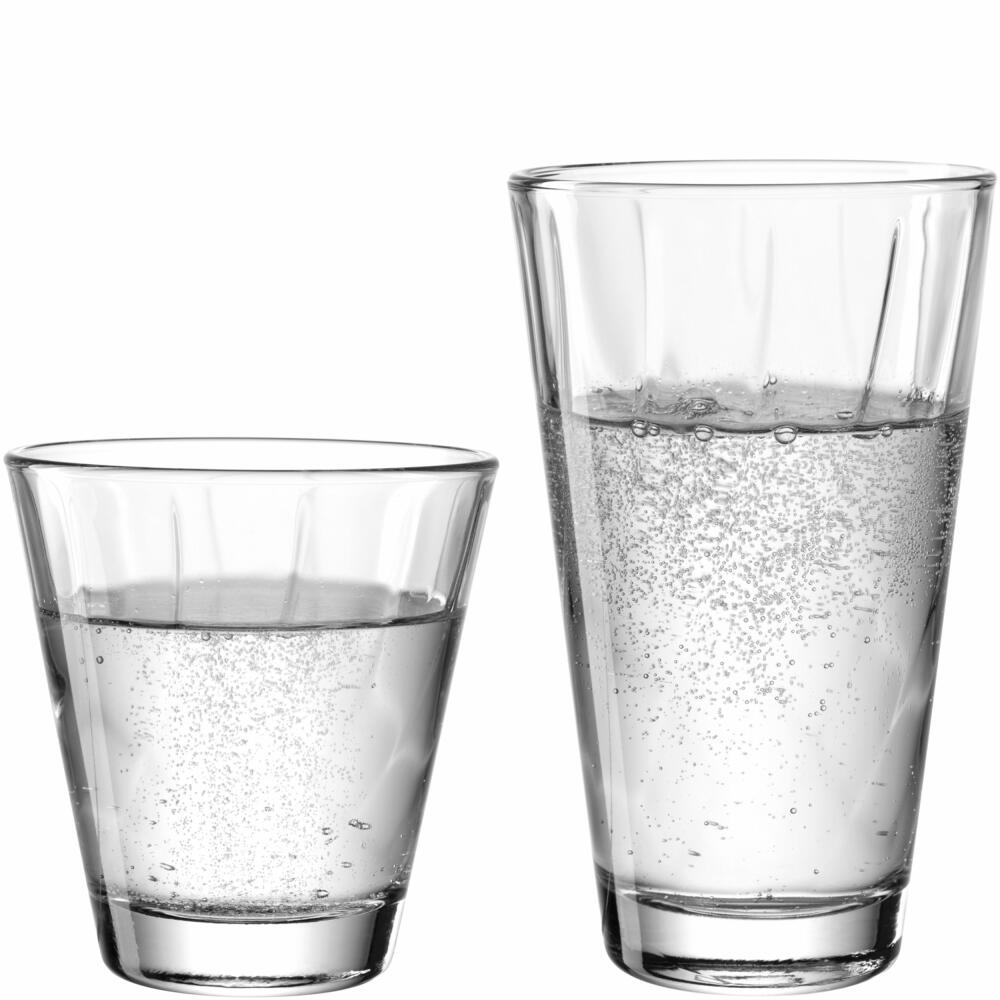 Leonardo drinking glass set Twist, 12 pcs, drinking glass, water glass, long drink glass, soda-lime glass, 023592