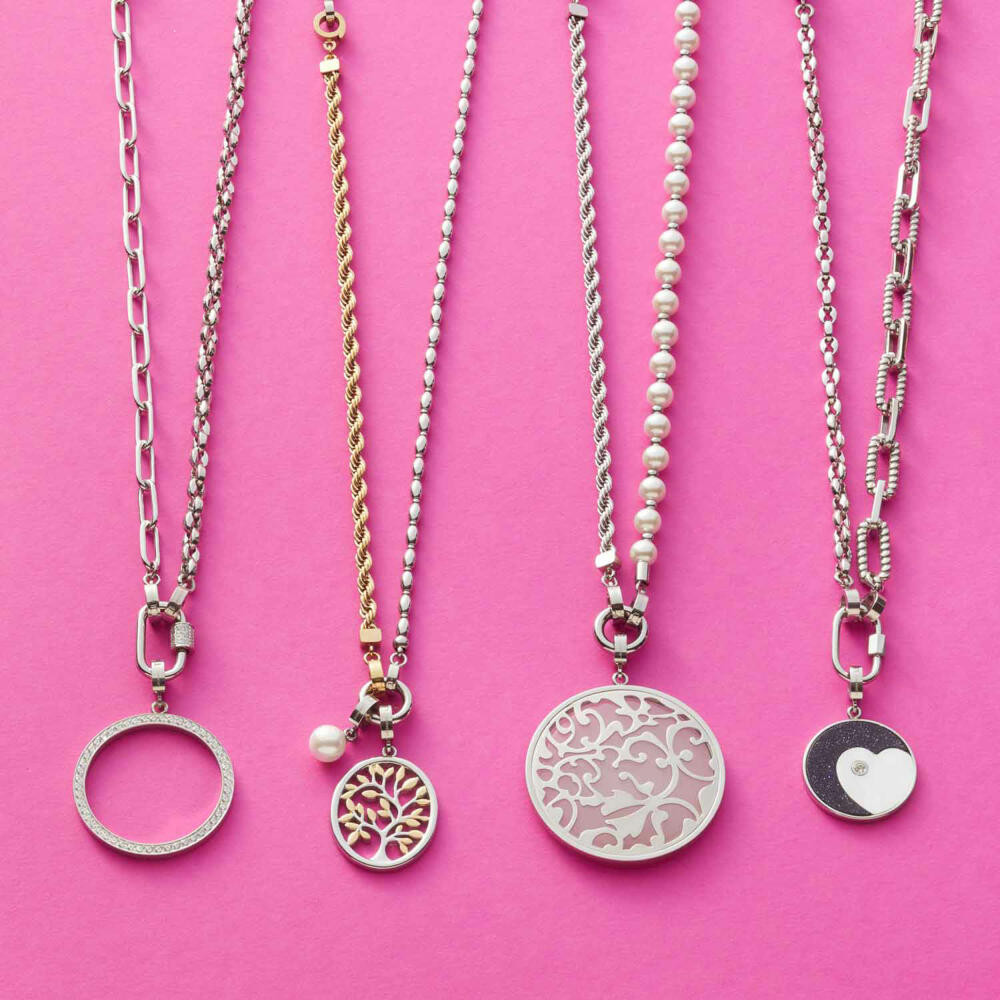 Leonardo Jewels Pendant Fina Clip&amp;Mix, Jewelry Pendant, Necklace Pendant, Stainless Steel, Blue, 023657