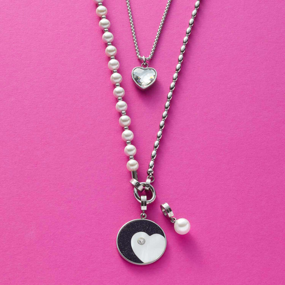 Leonardo Jewels Pendant Fina Clip&amp;Mix, Jewelry Pendant, Necklace Pendant, Stainless Steel, Blue, 023657