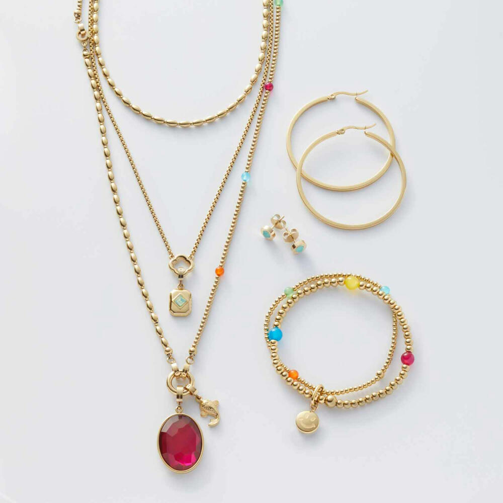 Leonardo Jewels Pendant Ari Clip&amp;Mix, Jewelry Pendant, Necklace Pendant, Stainless Steel IP Gold, 023659