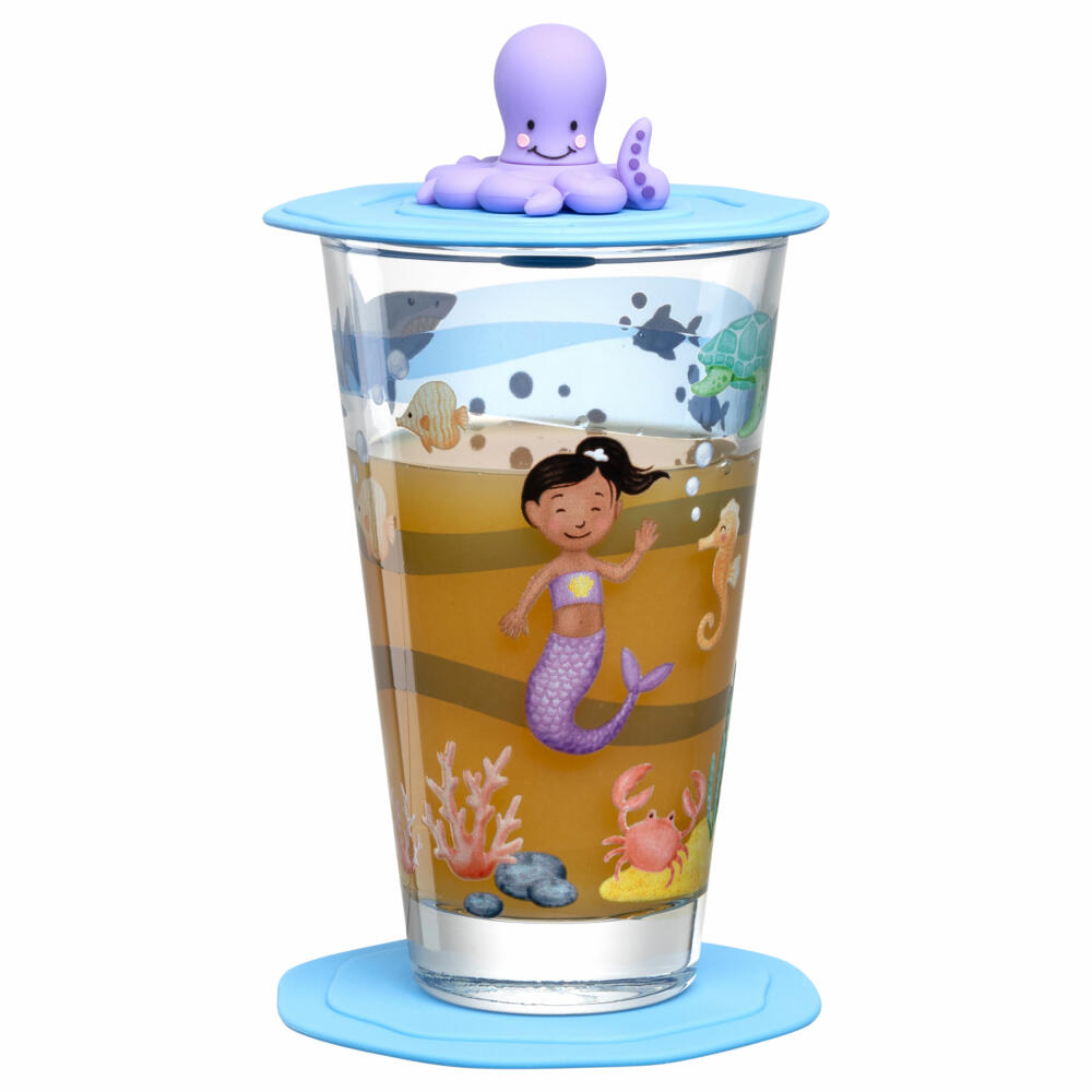 Leonardo Drinking Set Bambini Avventura Sea 3-pcs., Drinking Cup, Soda-lime Glass, Multi-colored, 300 ml, 023675