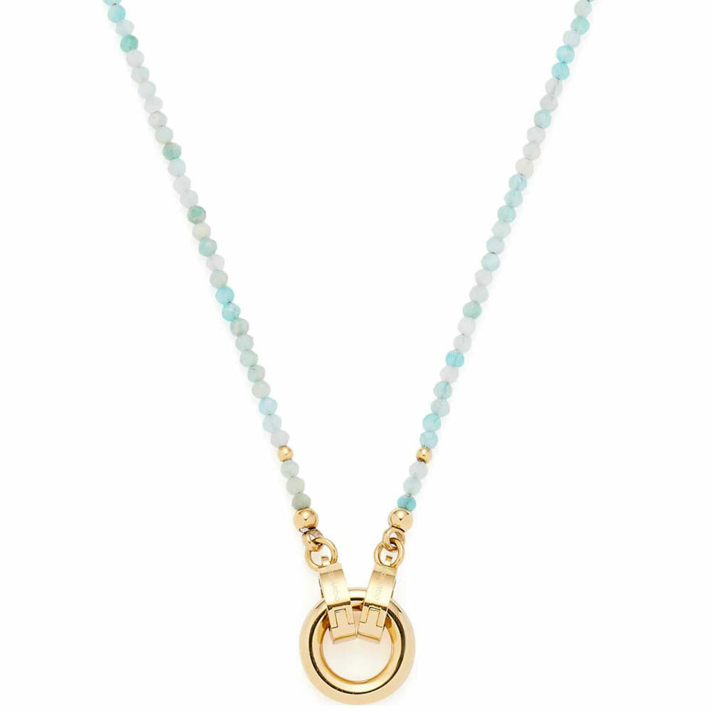 Leonardo Jewels Halskette 70 aqua Pippa Clip&Mix, Kette, Schmuckkette, Modeschmuck, Edelstahl IP Gold, Blau, 023748