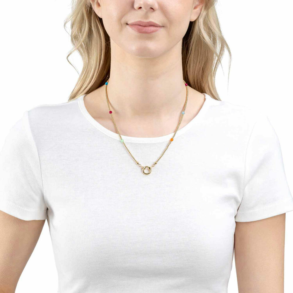 Leonardo Jewels Halskette 45 Smile Clip&Mix, Kette, Schmuckkette, Modeschmuck, Edelstahl IP Gold, Gold, 023749