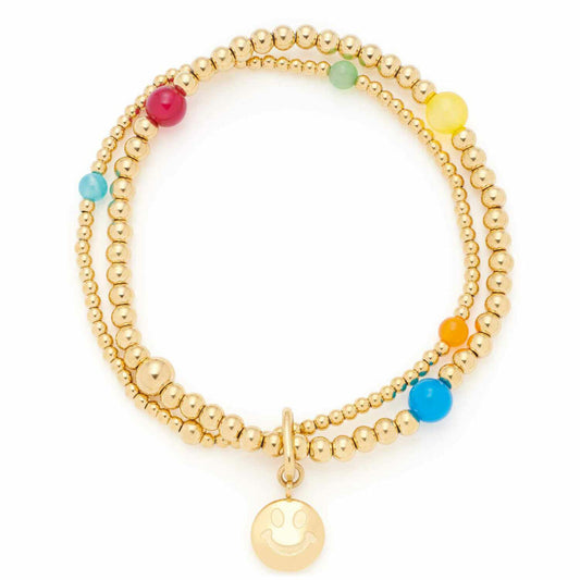 Leonardo Jewels Armband Smile Clip&Mix, Schmuckarmband, Armkette, Modeschmuck, Edelstahl IP Gold, Gold, 023750