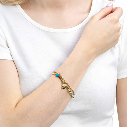 Leonardo Jewels Armband Smile Clip&Mix, Schmuckarmband, Armkette, Modeschmuck, Edelstahl IP Gold, Gold, 023750