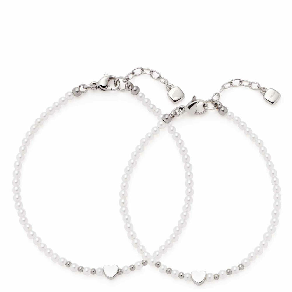 Leonardo Jewels Armband Nica Mutter Tochter, 2-tlg., Schmuckarmband, Armkette, Modeschmuck, Edelstahl, Weiß, 023920