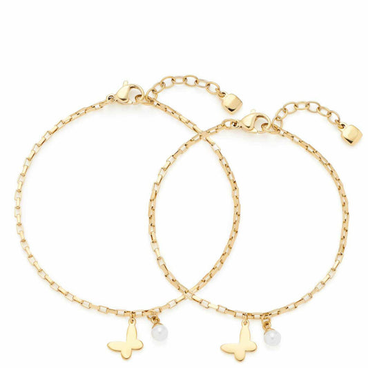 Leonardo Jewels Bracelet Julien Mother Daughter, 2-piece, Jewelry Bracelet, Bracelet, Fashion Jewelry, Stainless Steel IP Gold, 023921