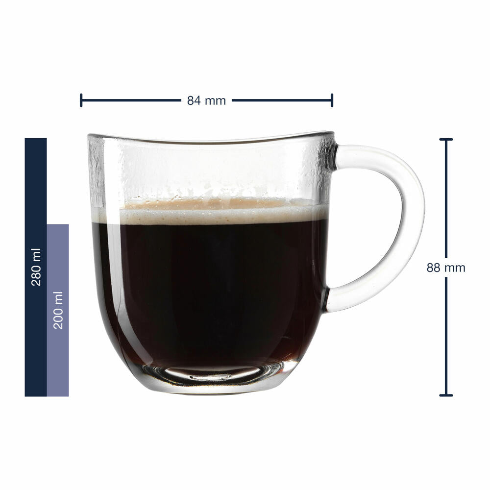 Leonardo Tasse Napoli, Glastasse, Becher, Kaffeetasse, Kalk-Natron Glas, klar, 280 ml, 024202