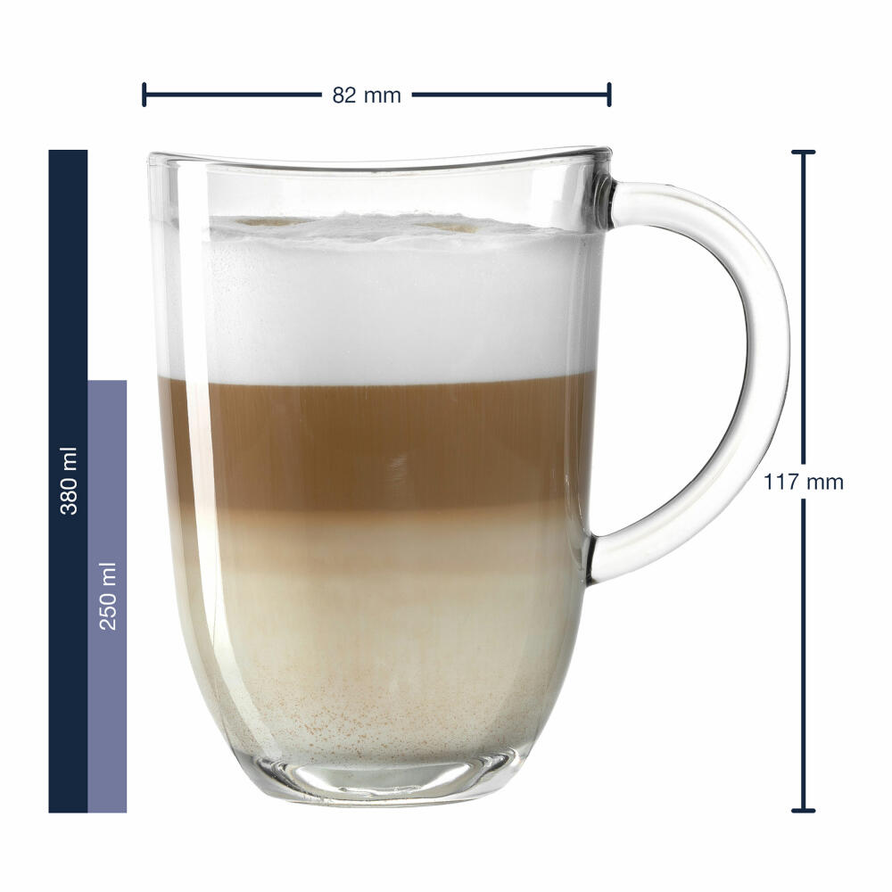 Leonardo Tasse Napoli, Glastasse, Becher, Kaffeetasse, Kalk-Natron Glas, klar, 380 ml, 024203