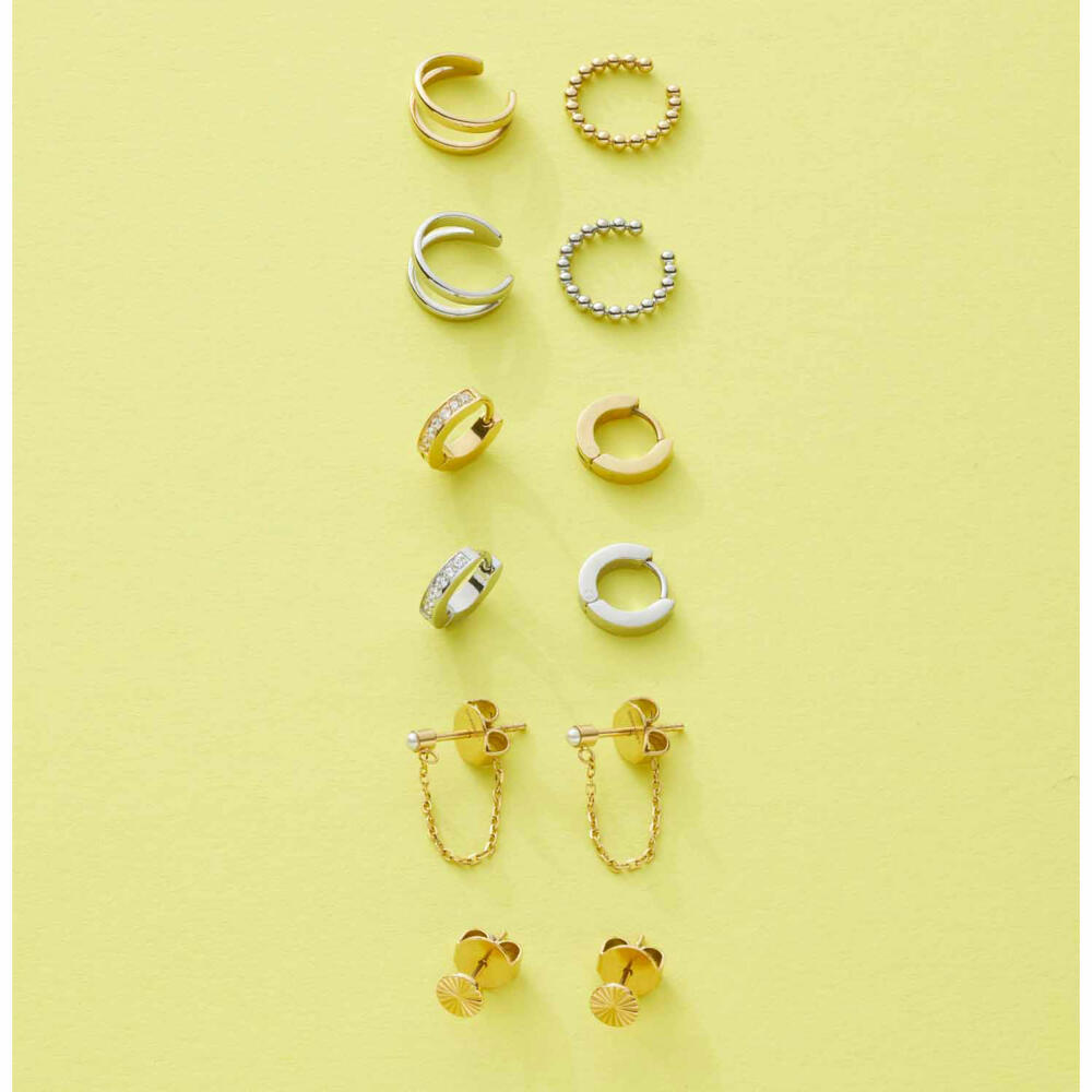 Leonardo Jewels Ear Clip Gold Lollo CIAO, Ear Clip, Earrings, Fashion Jewelry, Stainless Steel IP Gold, 024259