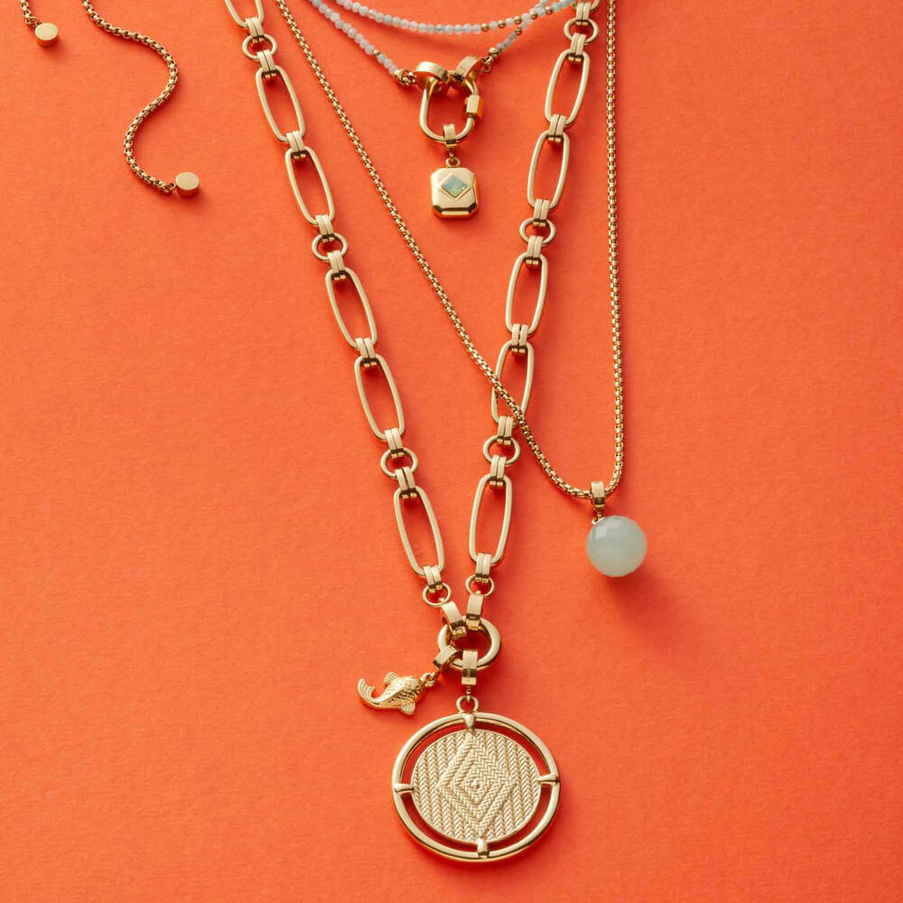 Leonardo Jewels Necklace 65 Mathilde Clip&amp;Mix, Chain, Jewelry Chain, Fashion Jewelry, Stainless Steel IP Gold, 024266