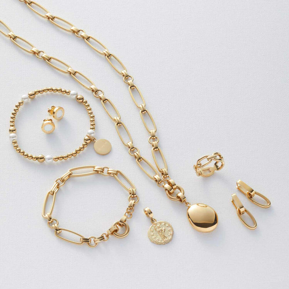 Leonardo Jewels Bracelet Mathilde Clip&amp;Mix, Jewelry Bracelet, Arm Chain, Fashion Jewelry, Stainless Steel IP Gold, 024267