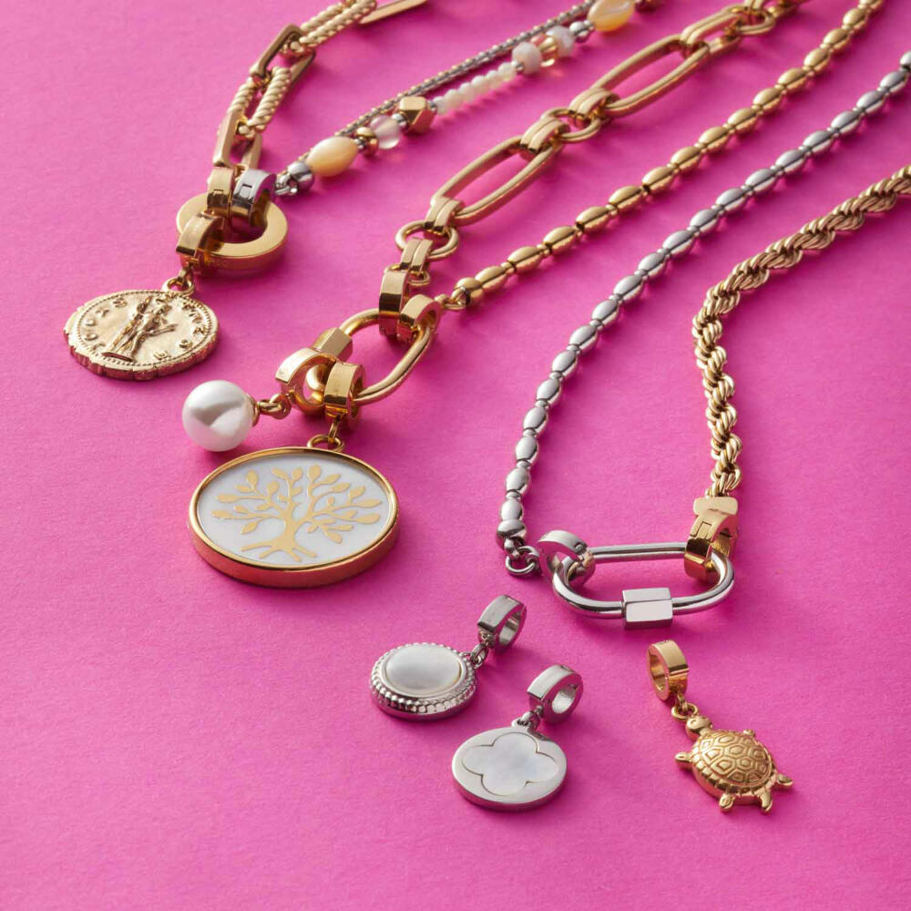 Leonardo Jewels Bracelet Mathilde Clip&amp;Mix, Jewelry Bracelet, Arm Chain, Fashion Jewelry, Stainless Steel IP Gold, 024267