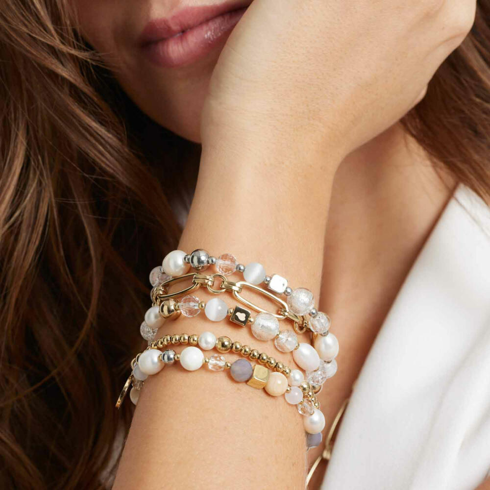Leonardo Jewels Bracelet Mathilde Clip&amp;Mix, Jewelry Bracelet, Arm Chain, Fashion Jewelry, Stainless Steel IP Gold, 024267