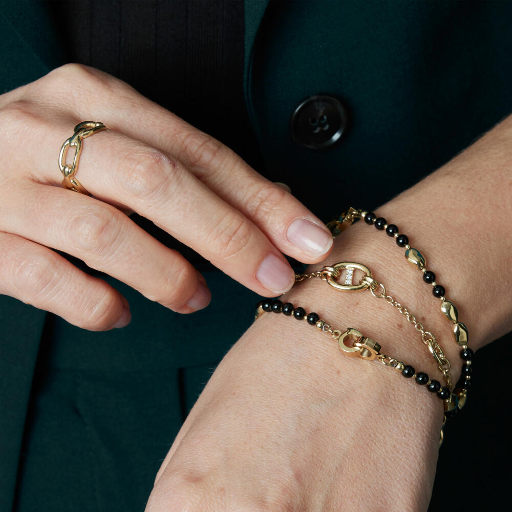 Leonardo Jewels Armband gold Herma, Schmuckarmband, Armkette, Modeschmuck, Edelstahl, Glas, Zirkonia, 024297