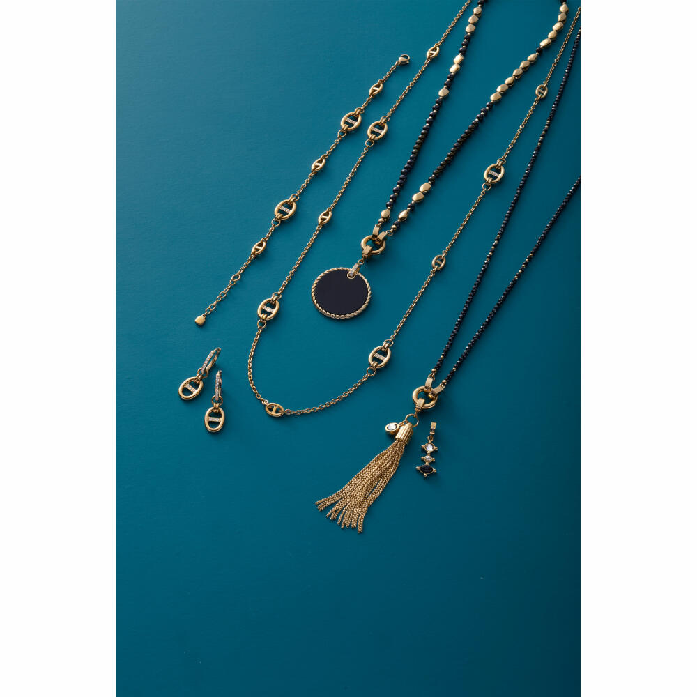 Leonardo Jewels Creole gold Herma, Kreole, Ohrring, Ohrhänger, Ohrschmuck, Schmuck, Edelstahl IP gold, Zirkonia, 024298