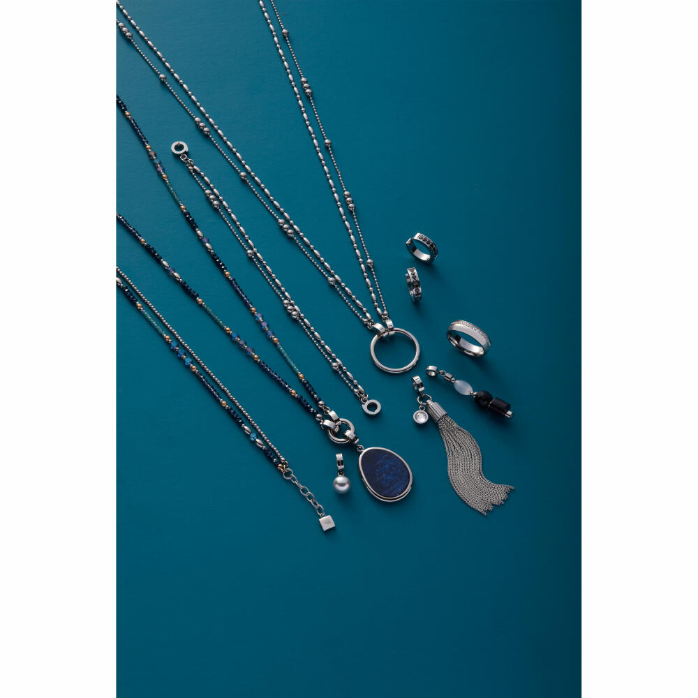 Leonardo Jewels Creole Inka nero, Kreole, Ohrring, Ohrhänger, Ohrschmuck, Schmuck, Edelstahl IP, Zirkonia, 024306