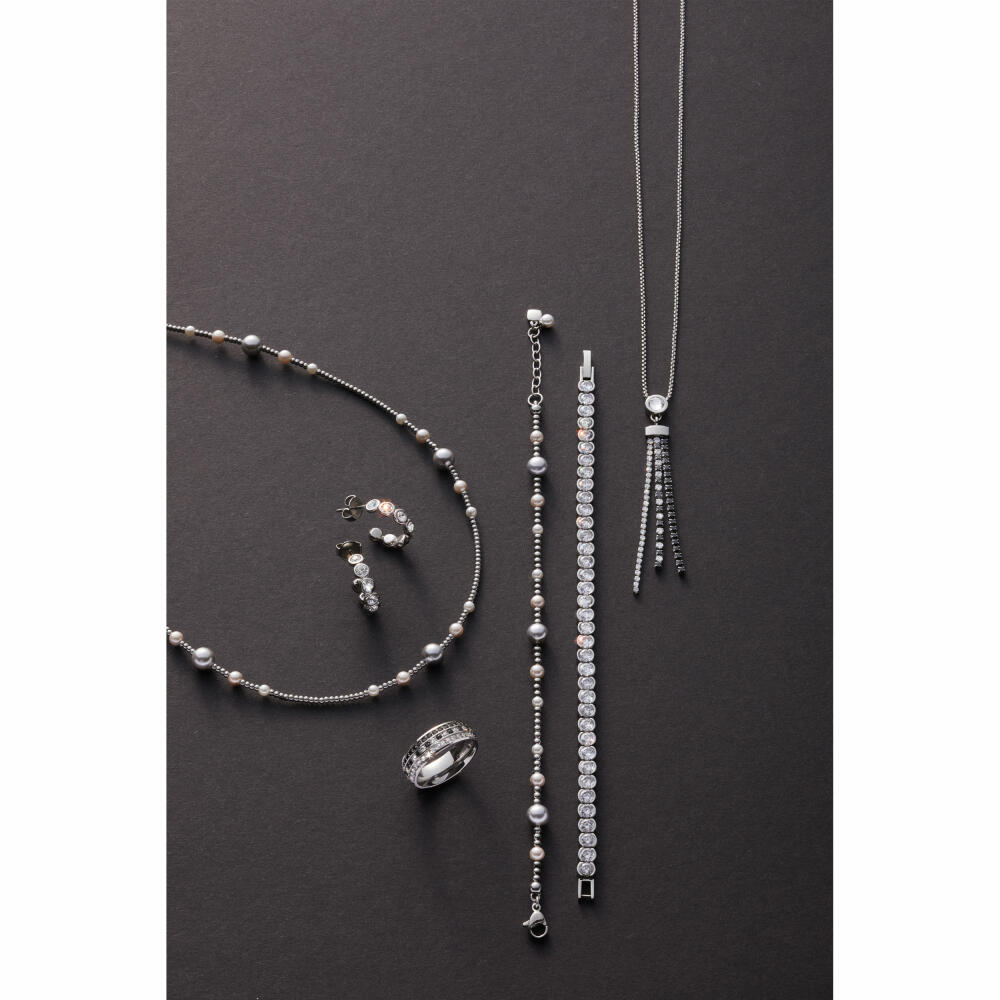Leonardo Jewels Halskette 42 Atura, Kette, Schmuckkette, Modeschmuck, Edelstahl, Glasperlen, Zirkonia, 024316