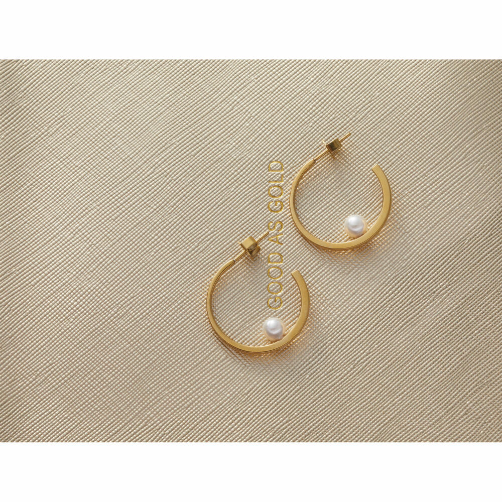 Leonardo Jewels ear studs gold Lucinda, earring, earrings, jewelry, stainless steel IP gold, pearls, 024332