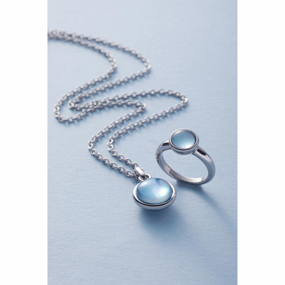 Leonardo Jewels Ring Bea grey blue, Fingerring, Fingerschmuck, Schmuck, Größe 18, Edelstahl, Glasperle, 024360